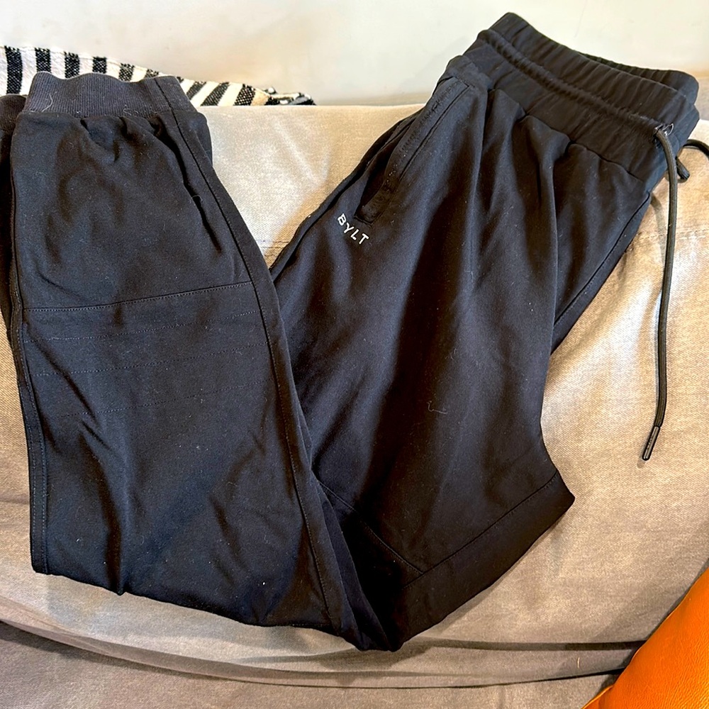 Bylt black joggers with zippered pockets
